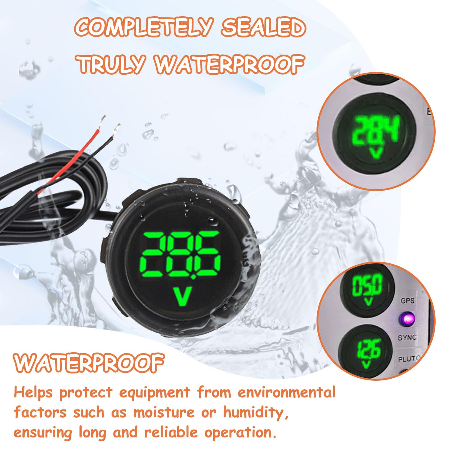 JAMHER waterproof voltmeter body designed for harsh environments.