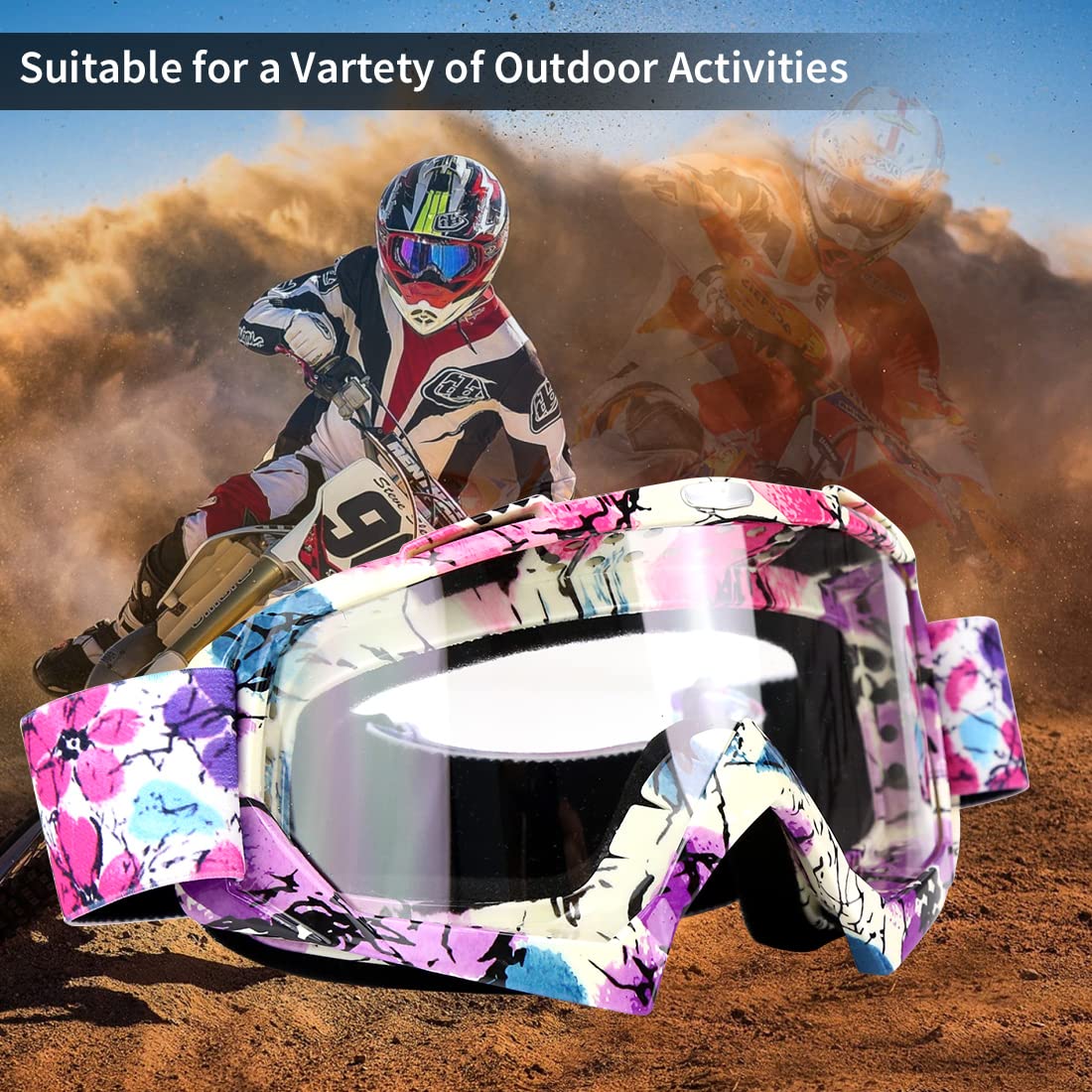 JAMIEWIN cleaning-cloth dirt bike goggles for easy maintenance.
