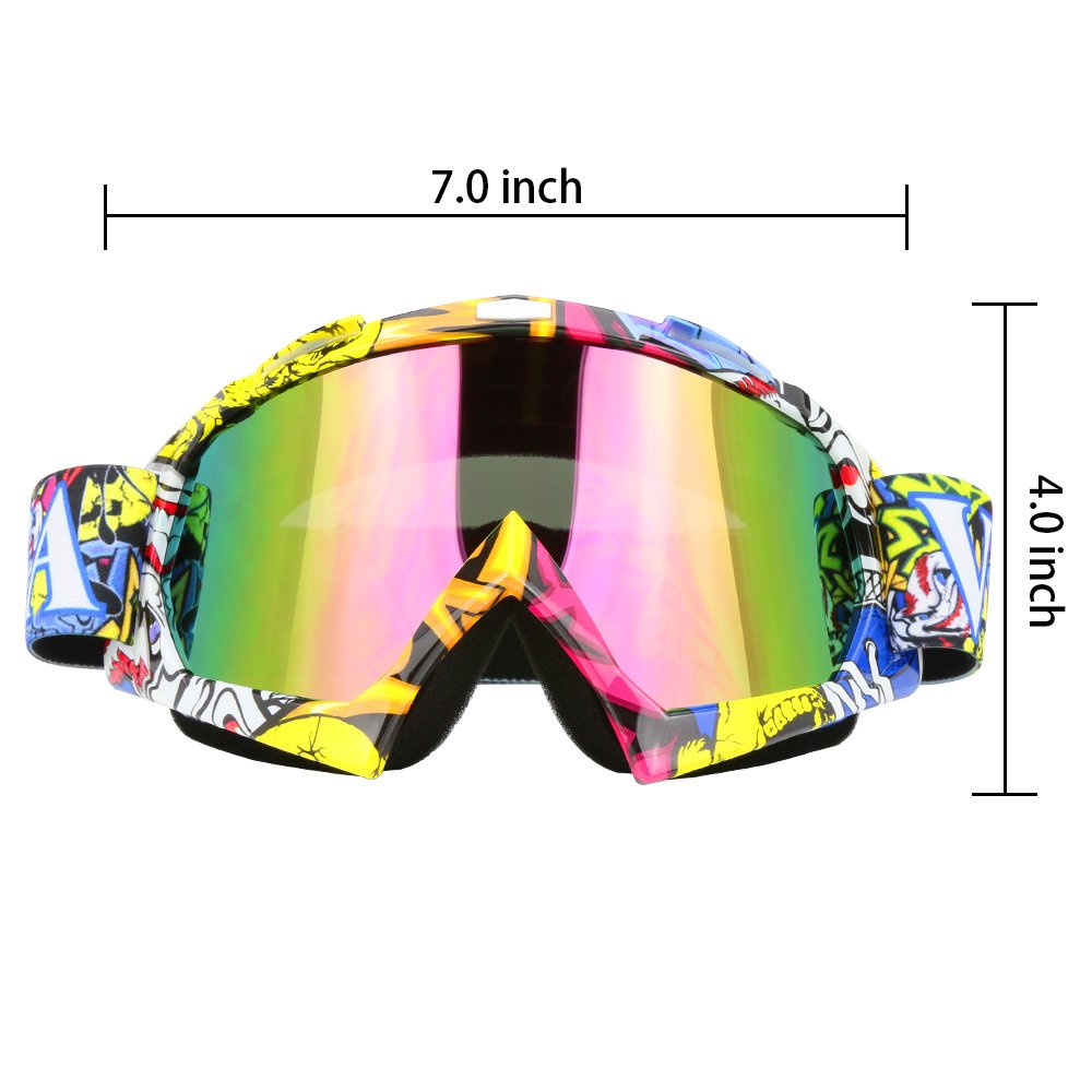 JAMIEWIN motocross goggles fit open-face helmets for versatility
