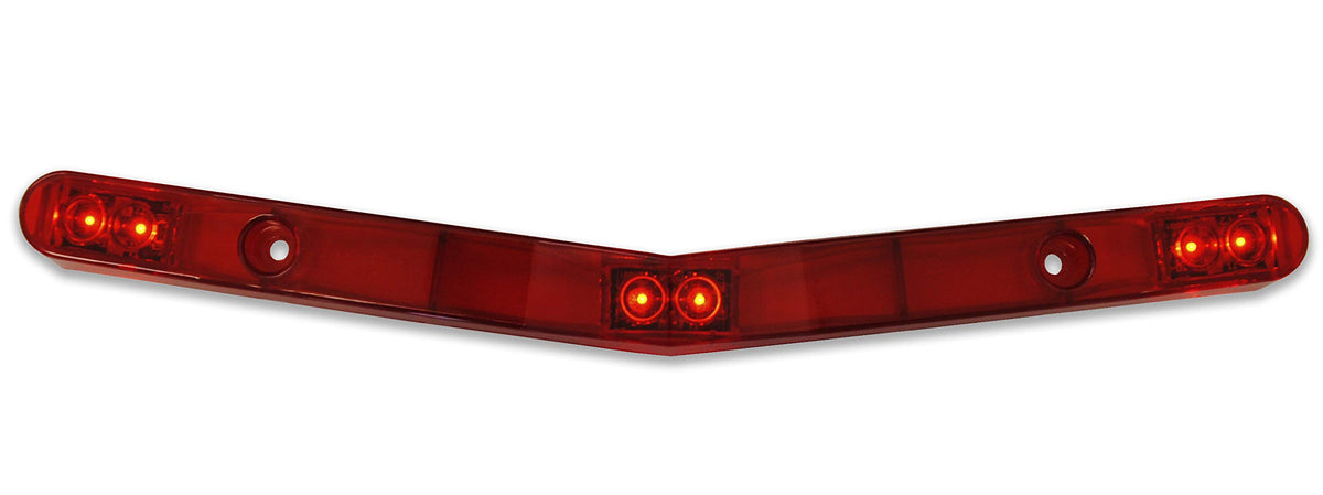 JAMMY V-Shaped LED ID Bar with 7-degree bend for large marine trailers enhances visibility.