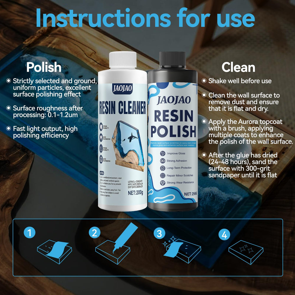 JAOJAO Protective film layer protects resin and keeps shine.