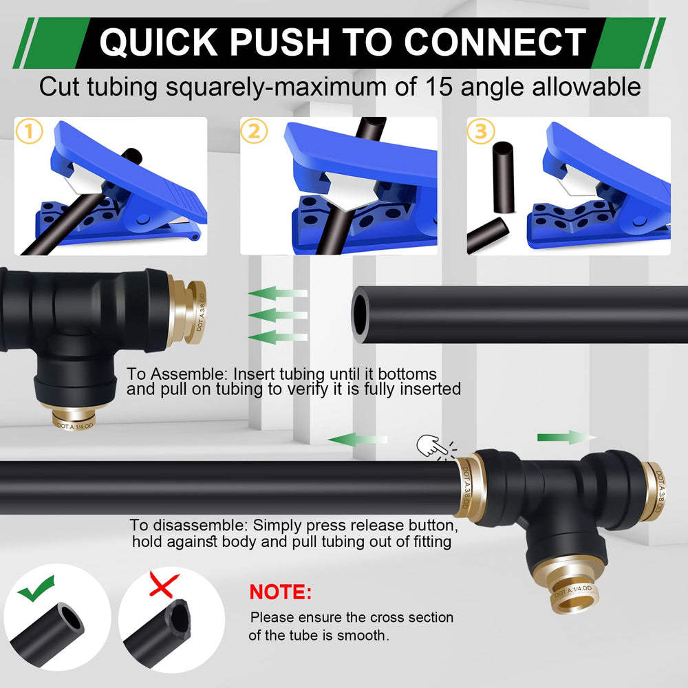 Japtend DOT-approved air line tee suitable for truck and trailer brake systems