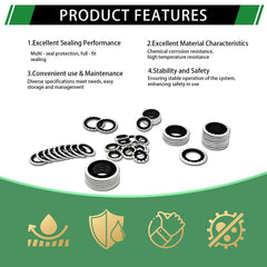 Japtend close-up of NBR and zinc-plated seals highlighting oil resistance and sealing.