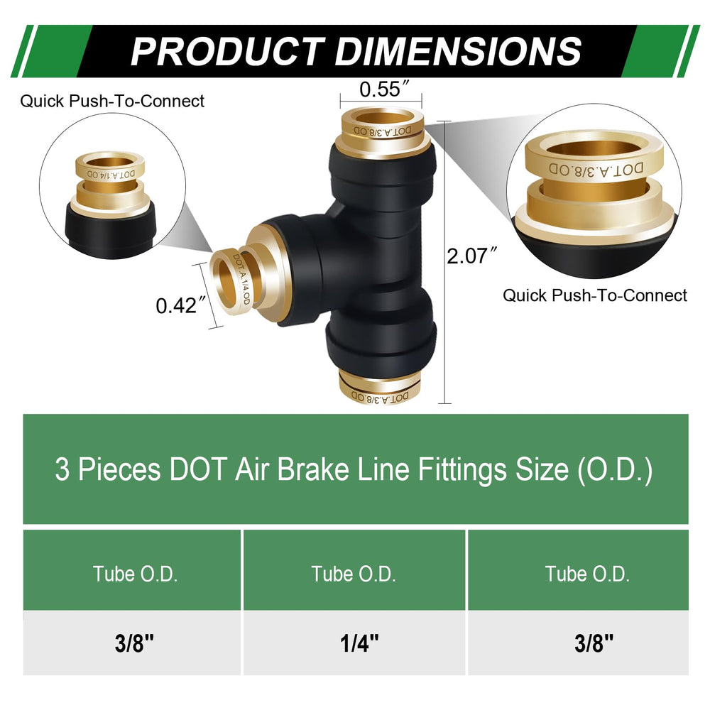 Japtend ptc-ptcr brass tee quick-connect highlighting corrosion resistance and long life