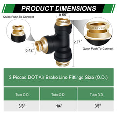 Japtend ptc-ptcr brass tee quick-connect highlighting corrosion resistance and long life