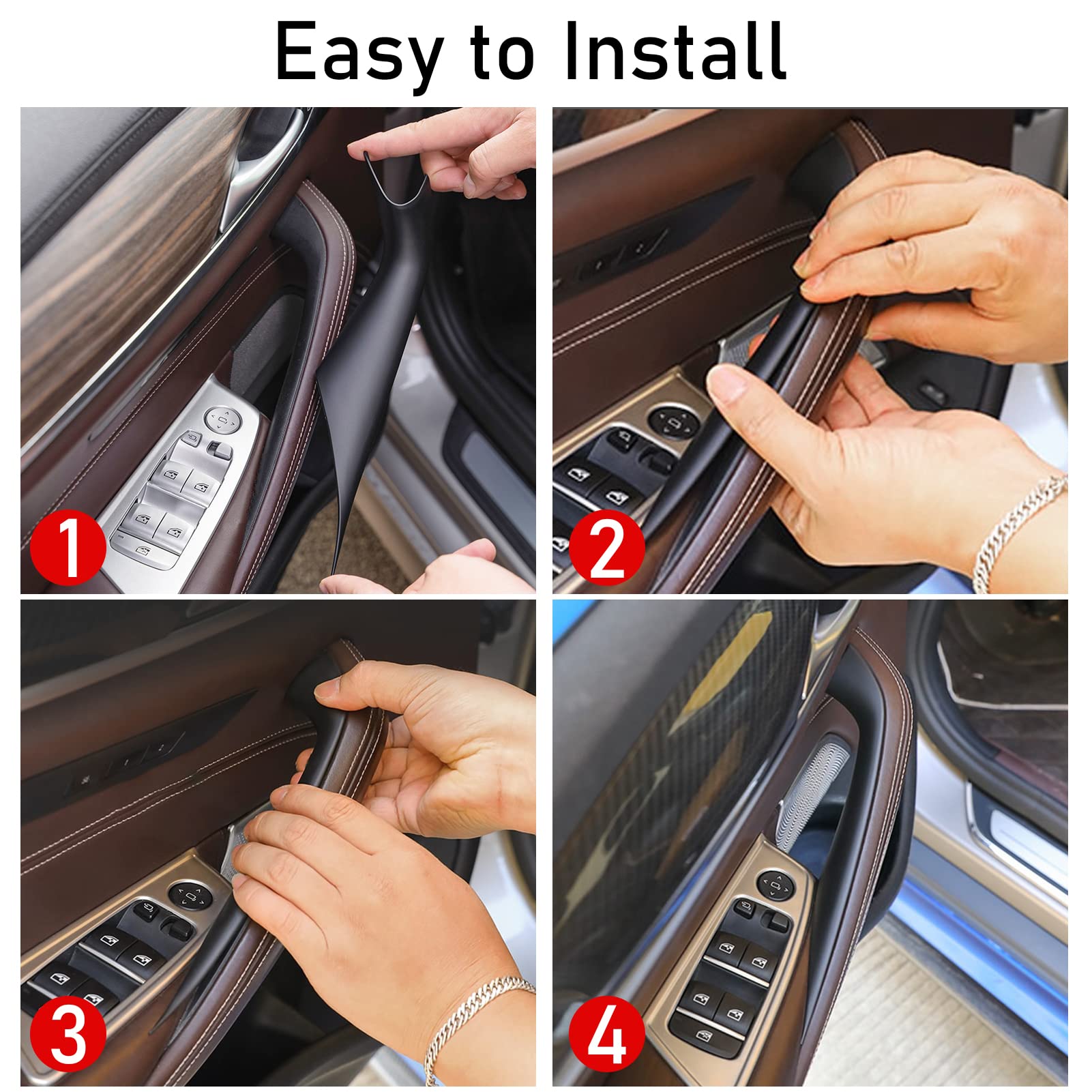 Jaronx BMW 5 Series 2-piece interior door handle set for upgrade.