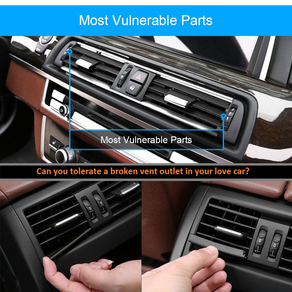 Jaronx BMW F10/F11 air vent installation view showing precise fit