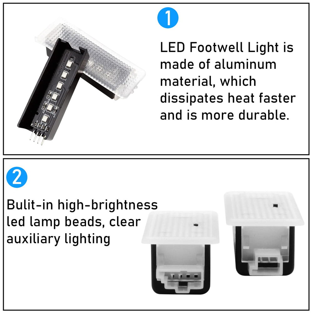 Jaronx footwell LED 4-pin connector ensures secure power connection.