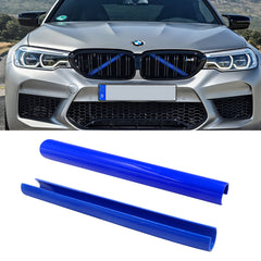 Jaronx BMW grill inserts blue wrap enhances aggressive front-end styling
