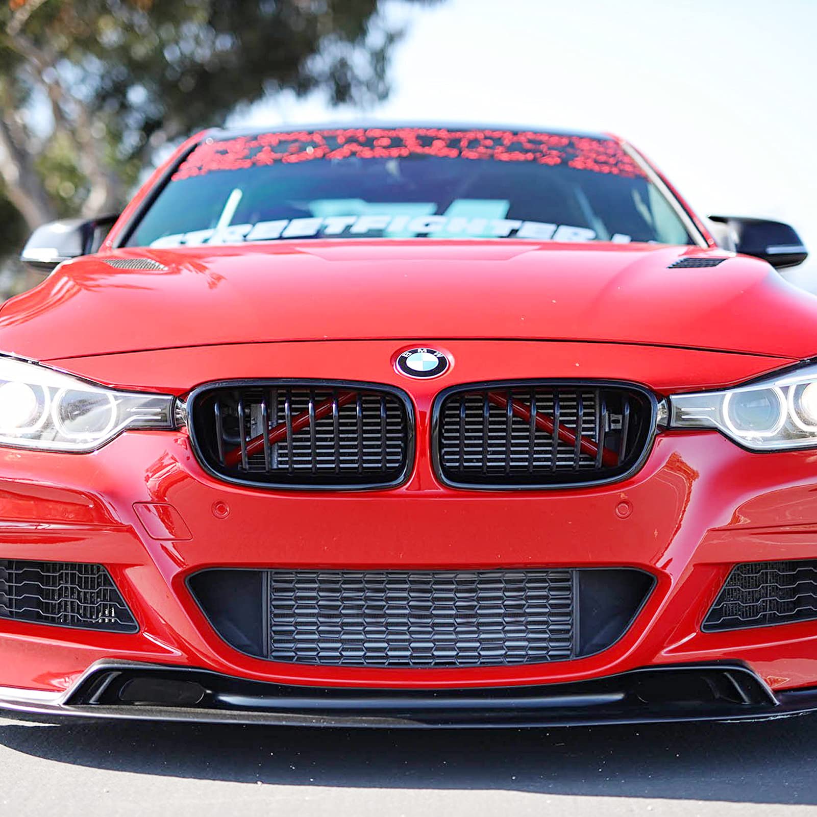 Jaronx ABS red finish grill trim for a durable, bold accent