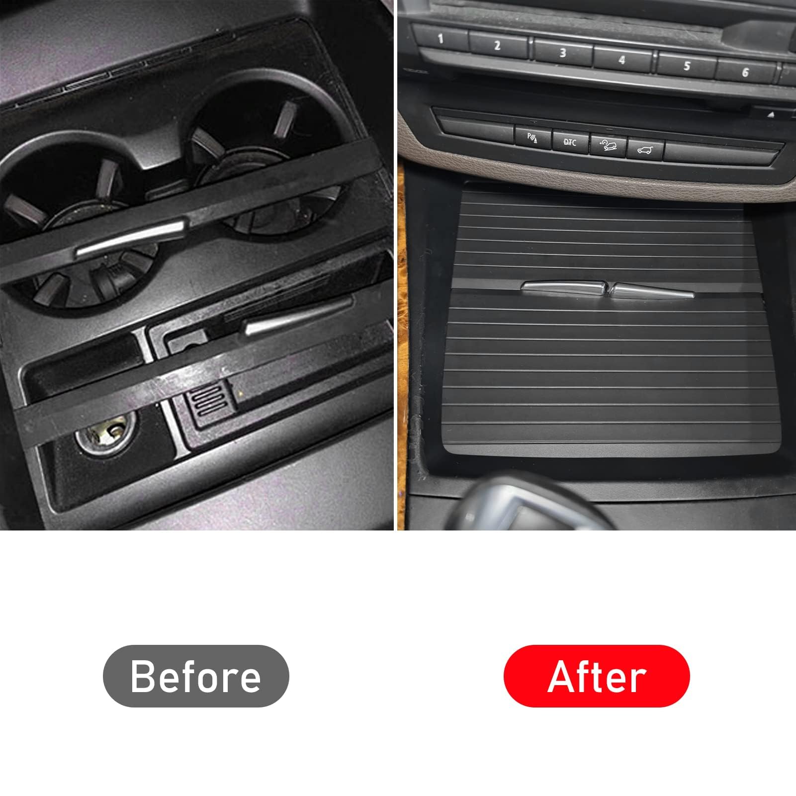Jaronx center console roller blind for BMW X5/X6 aiding organized storage