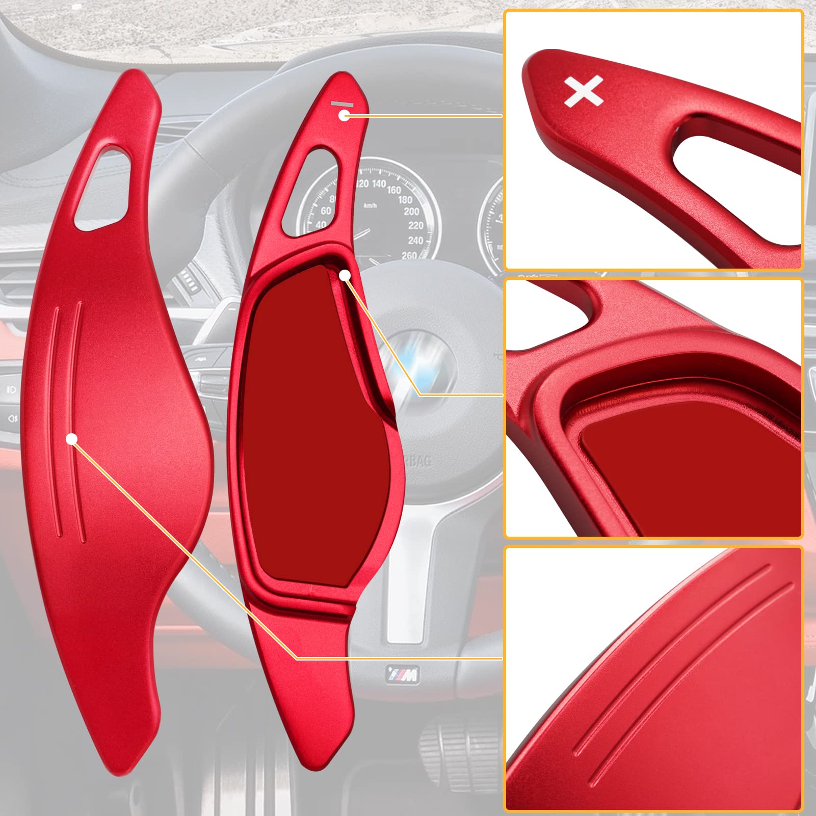 Jaronx interior upgrade for BMW cockpit adds racy, refined red accent.