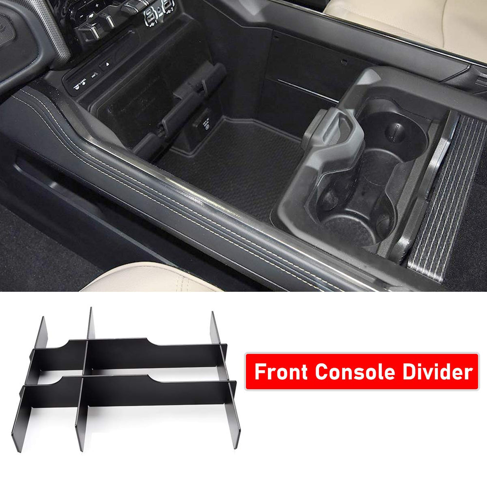 Jaronx lower console rear divider adds storage partitions in RAM center console.