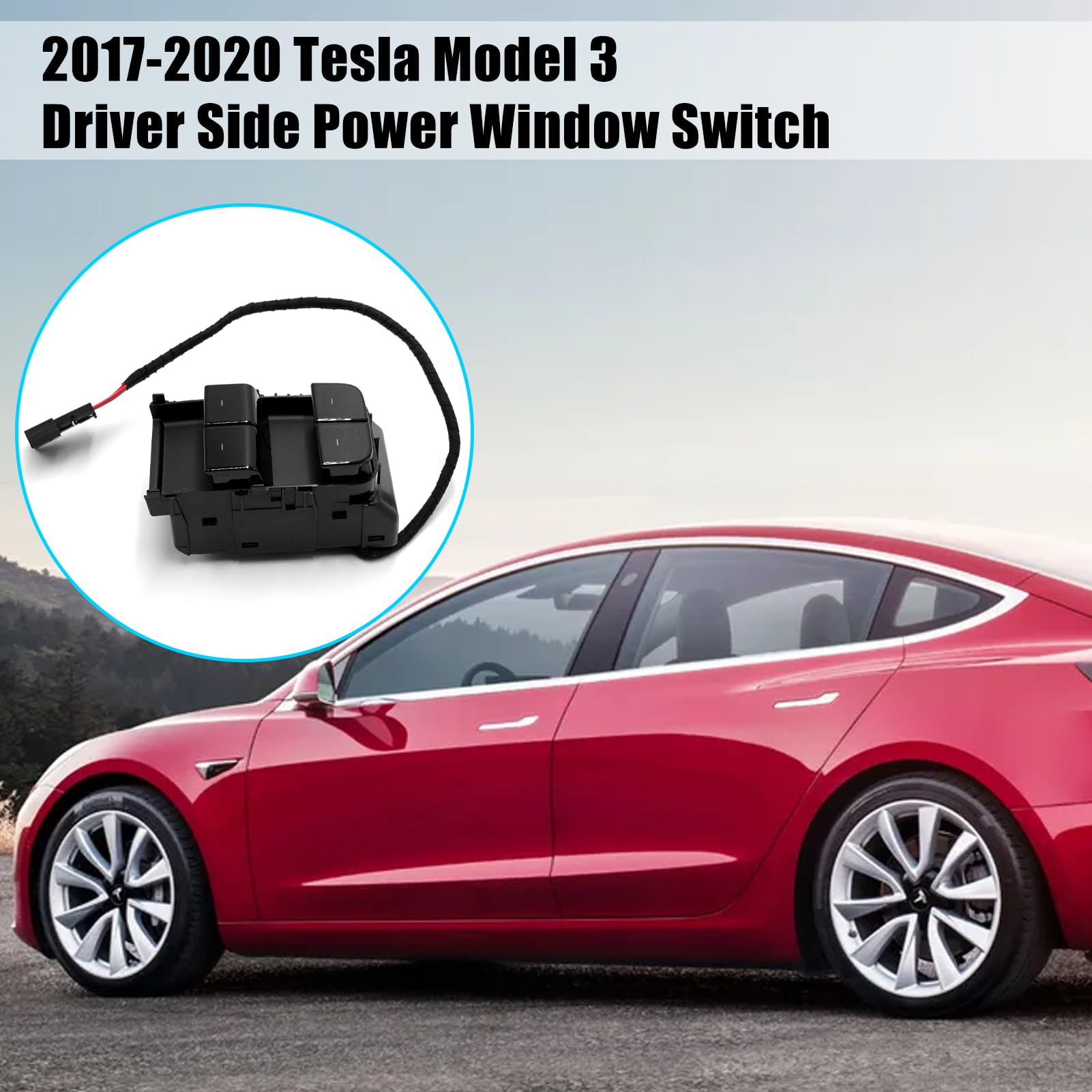 Jaronx Model 3 window master switch replacement ready for quick swap.