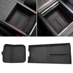 Jaronx front console tray keeps essentials neatly organized in the Tesla Model S/X.