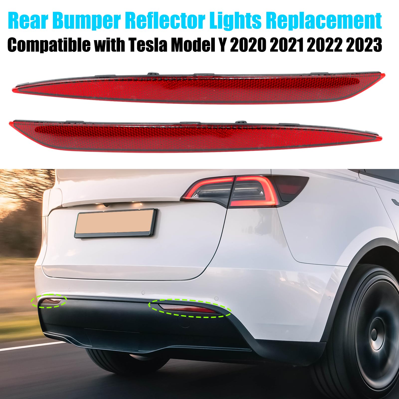 Jaronx rear bumper reflector material closeup, durable ABS+PMMA construction