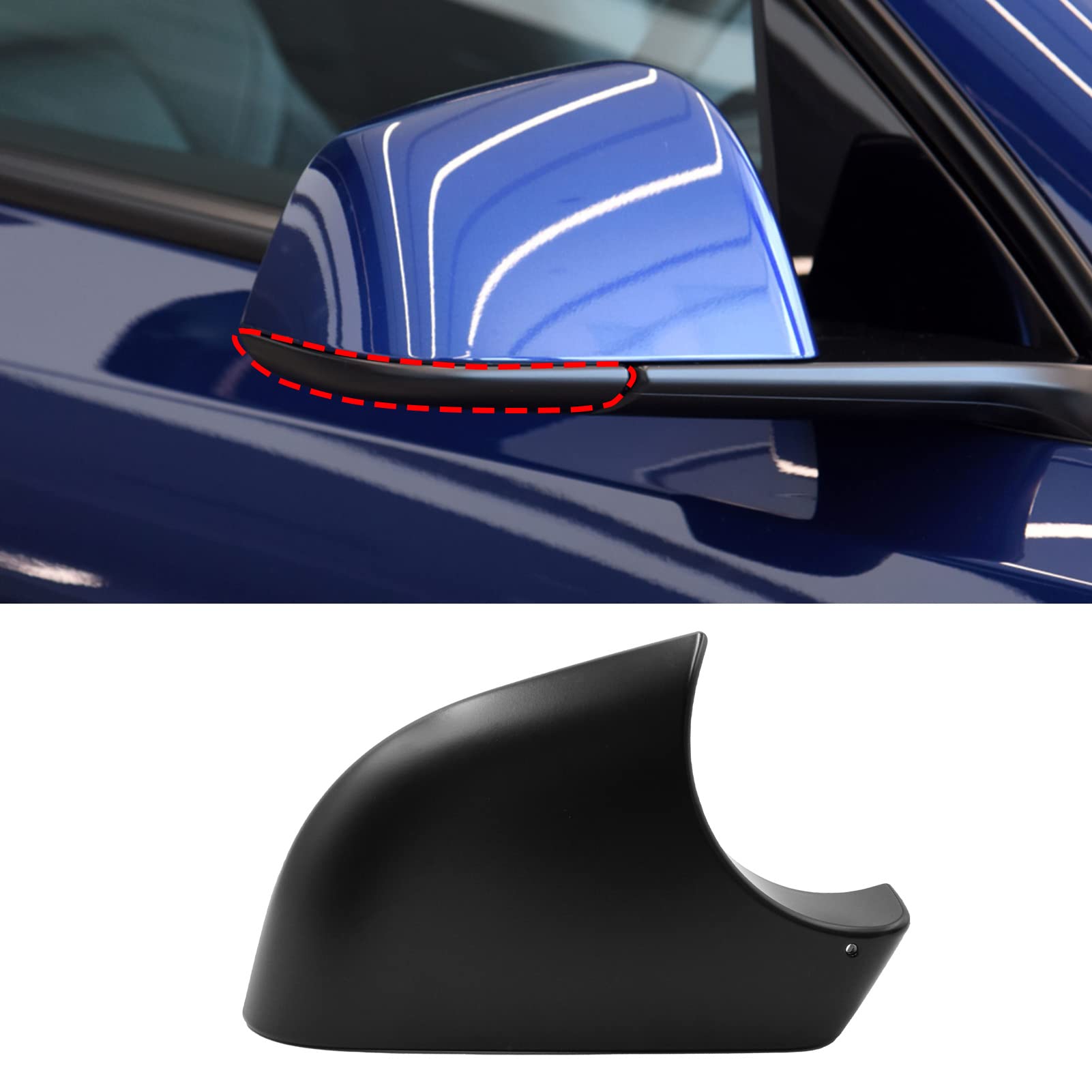 Jaronx Tesla Model Y right mirror bottom cover, precise fit for 2018–2025 models.