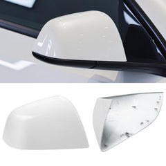 Jaronx Tesla Model Y right-side mirror cover in pearl white for precise fit.