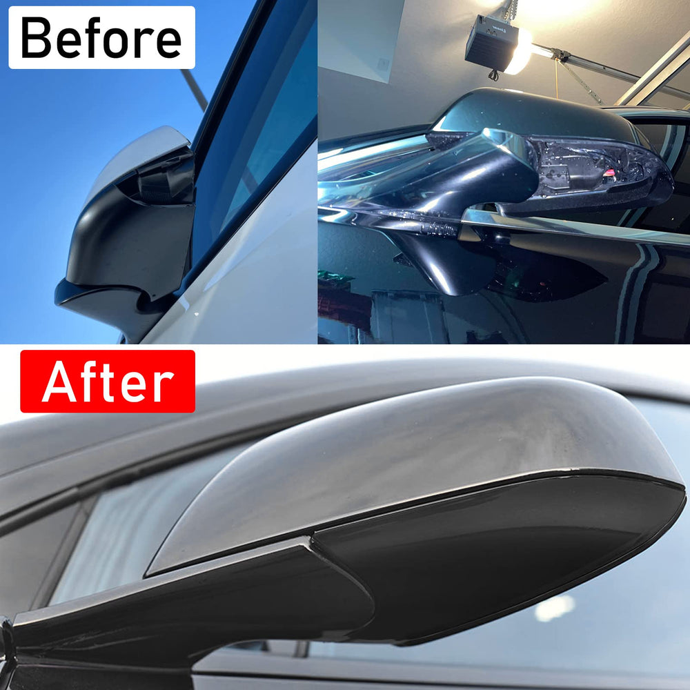 Jaronx Tesla Model 3 left mirror lower cover; back view showing secure attachment.
