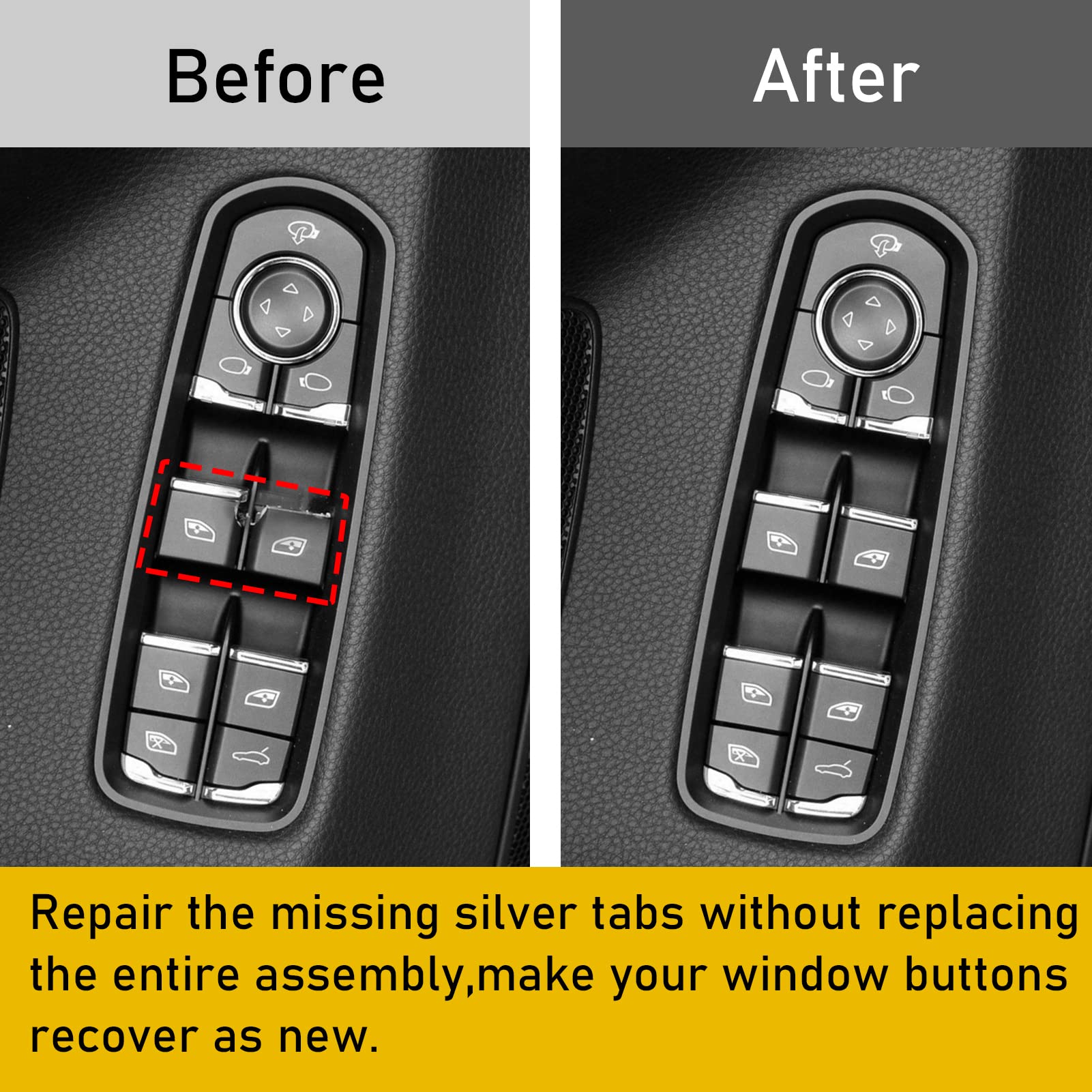 Jaronx Panamera left window switch button, preserves original groove fit