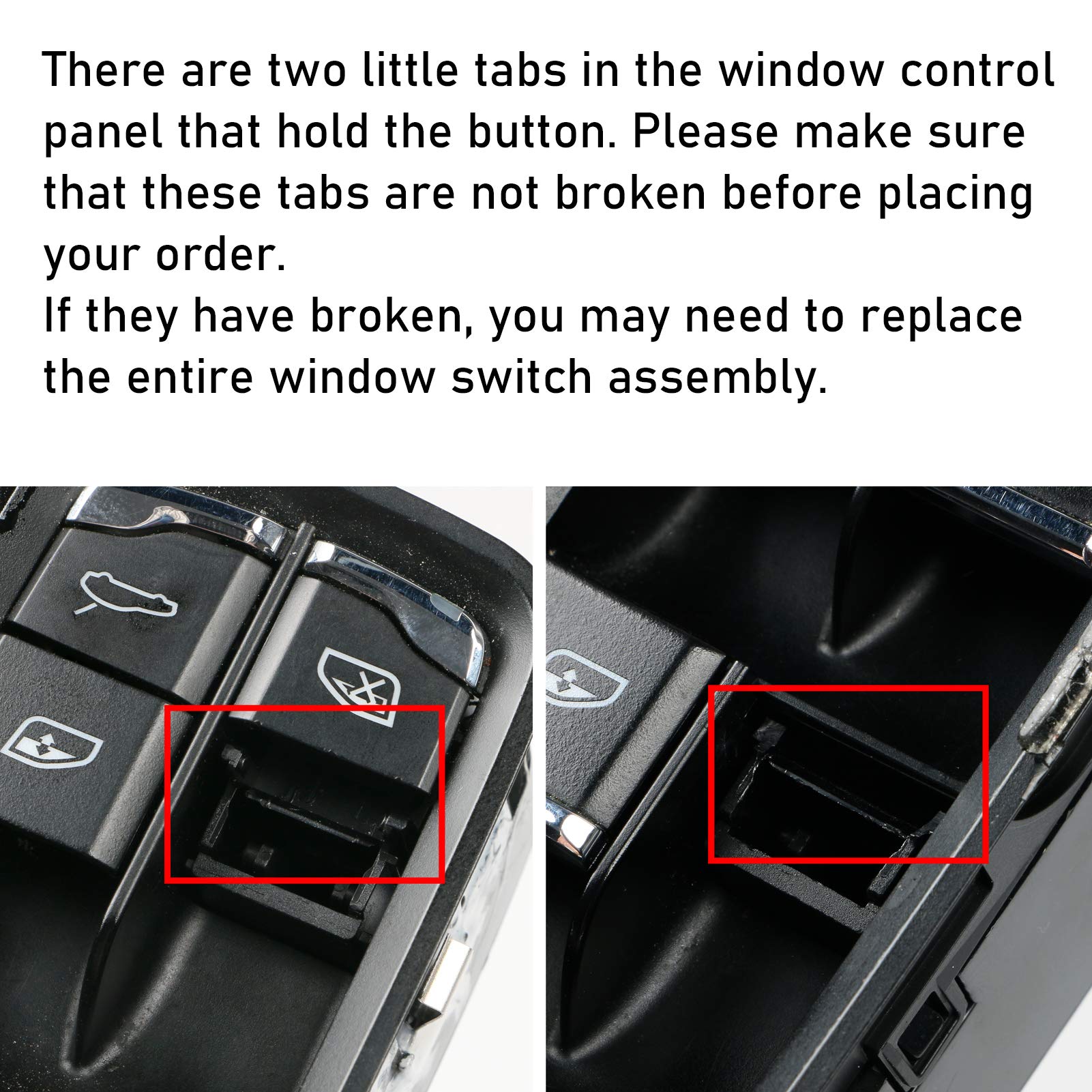 Jaronx Cayenne right window switch button, chrome trim designed for easy replacement