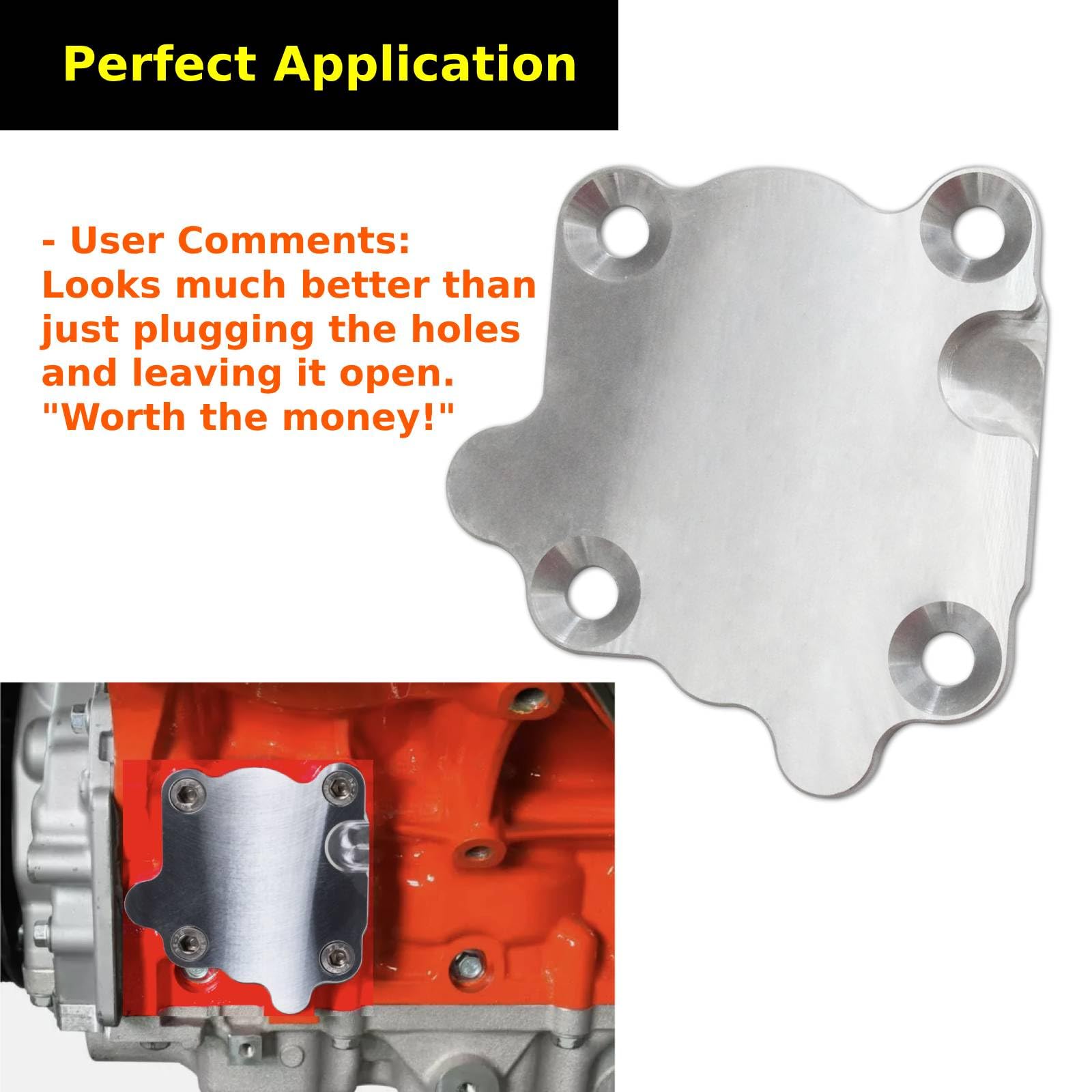 Close-up of Jasper Autopart billet plate showing precision machining and seals.