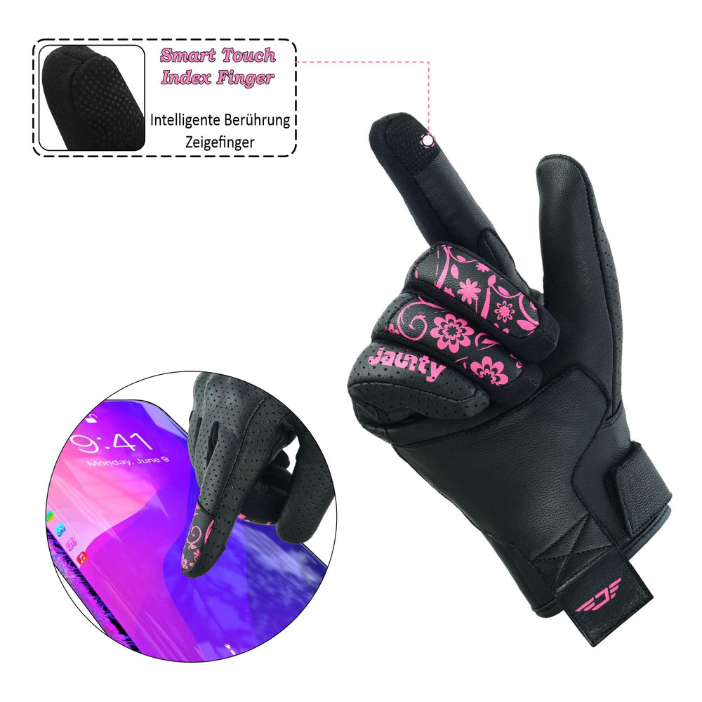 JAUNTY breathable perforated leather gloves help hands stay cool.