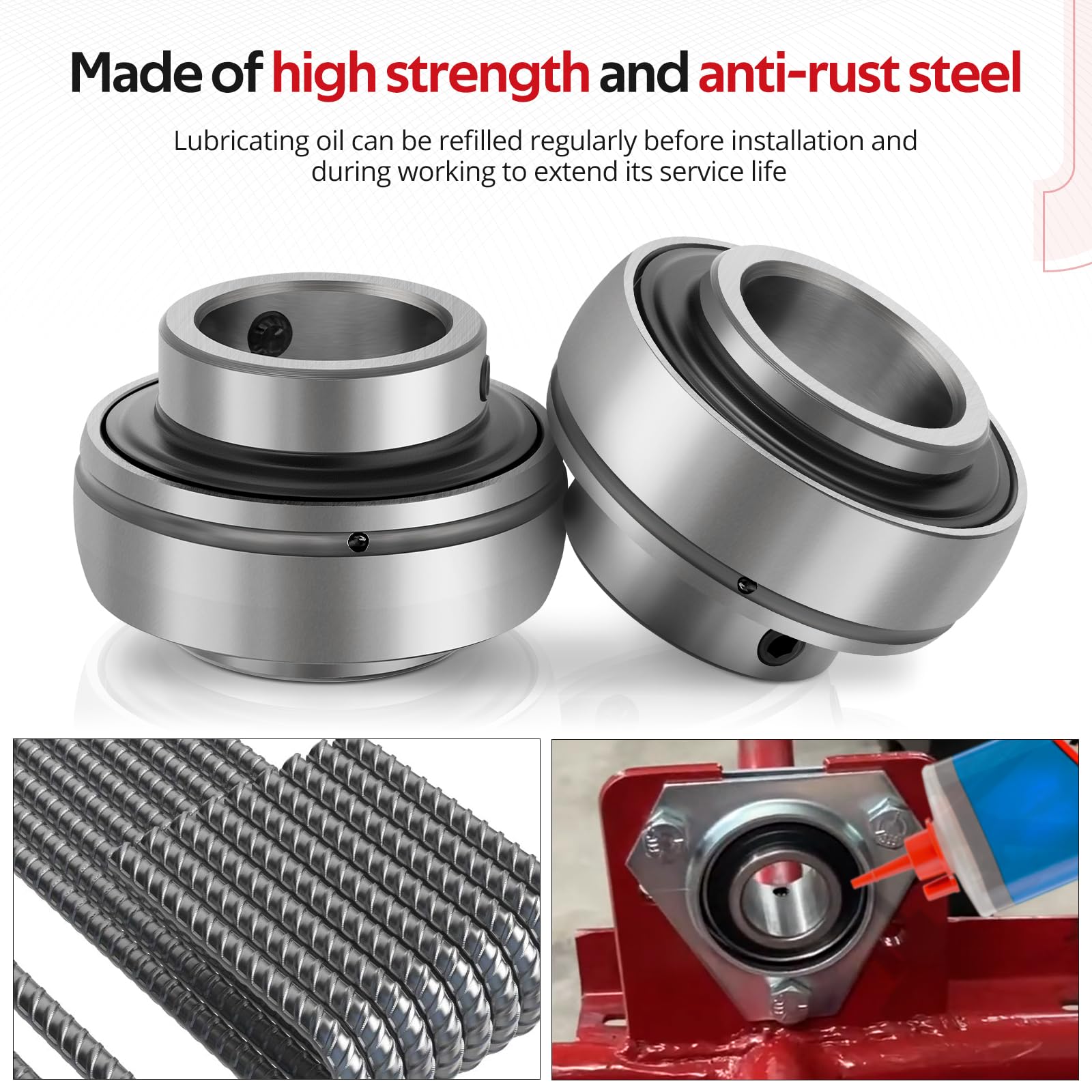JAVIK 1-inch axle bearing highlights smooth rotation and upgrade potential.