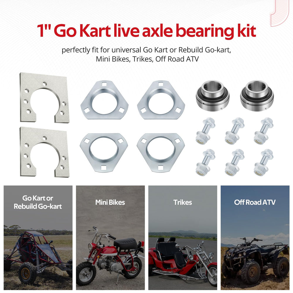 JAVIK bearing hanger pair ready for quick DIY go-kart repairs.