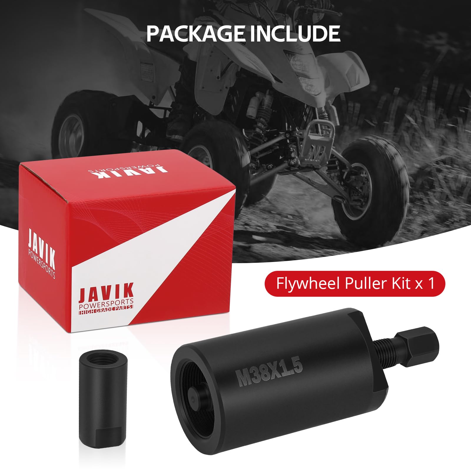 JAVIK compatibility list includes Suzuki, Arctic Cat, and Kawasaki models.