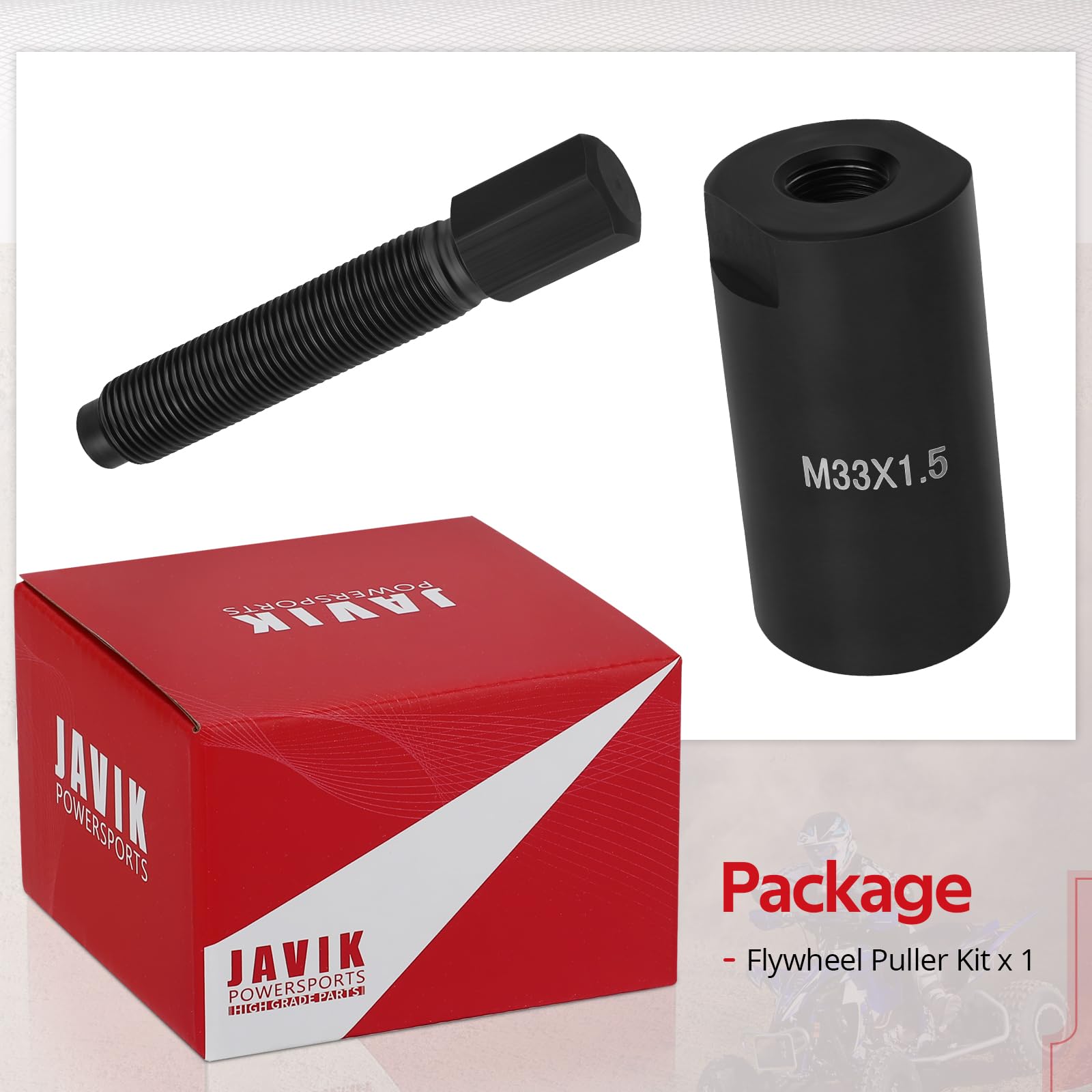 JAVIK KTM flywheel puller for 625/640/690 models, versatile fit.