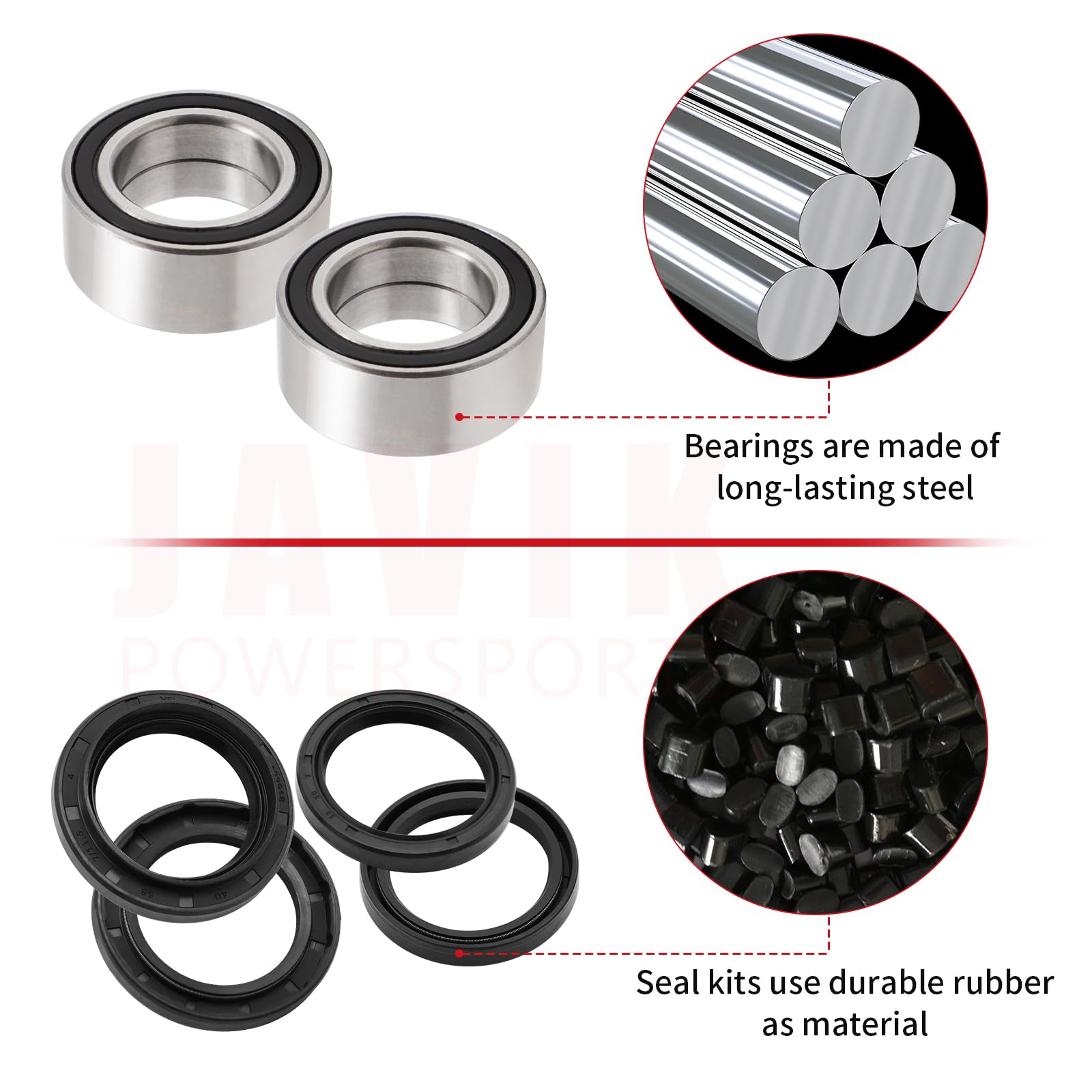 JAVIK front wheel seals for Rancher 400 help minimize dirt intrusion.