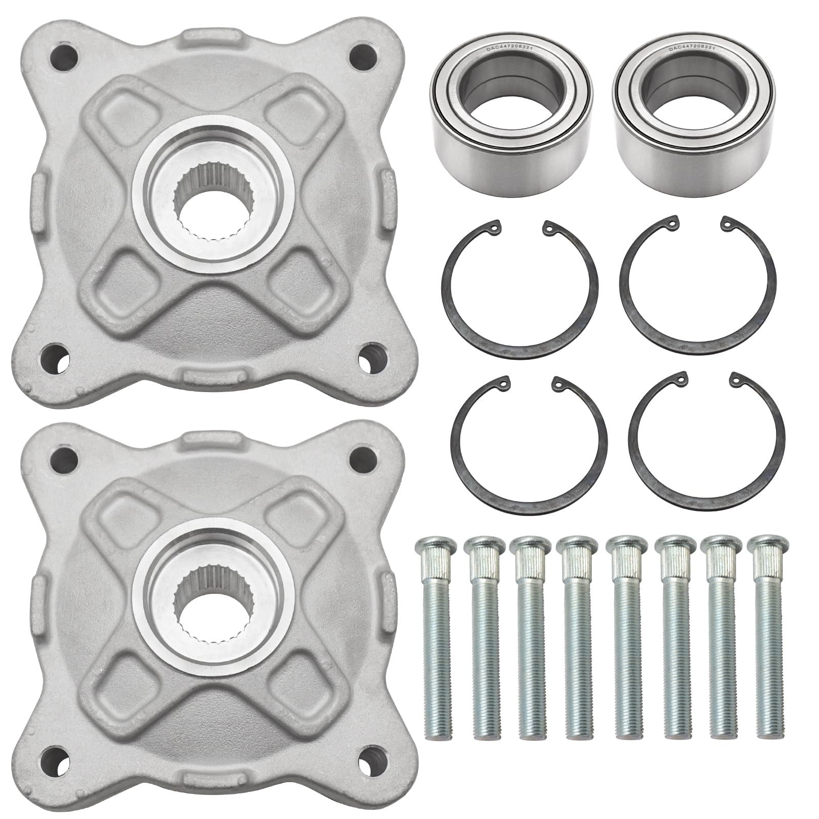 JAVIK front wheel hub pair for Polaris RZR enhances steering stability.