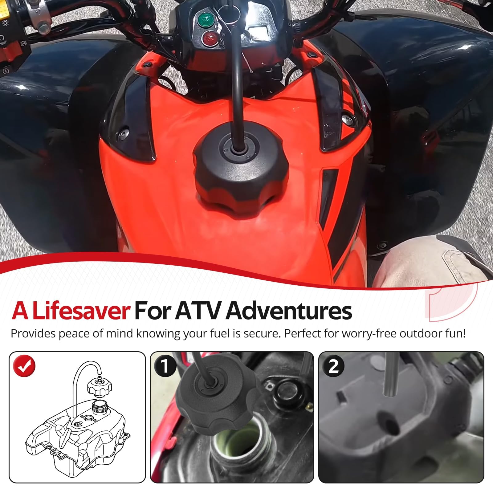 JAVIK gas cap for Honda Rincon 650 blocks fumes and spills