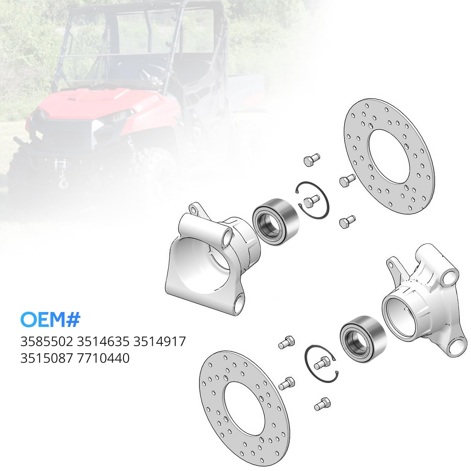 JAVIK OEM-compatible bearings align with Polaris part numbers for easy replacement.