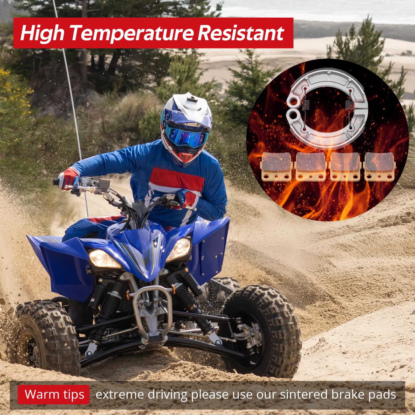 JAVIK rear brake shoes for Kodiak 400 add long-lasting braking performance.