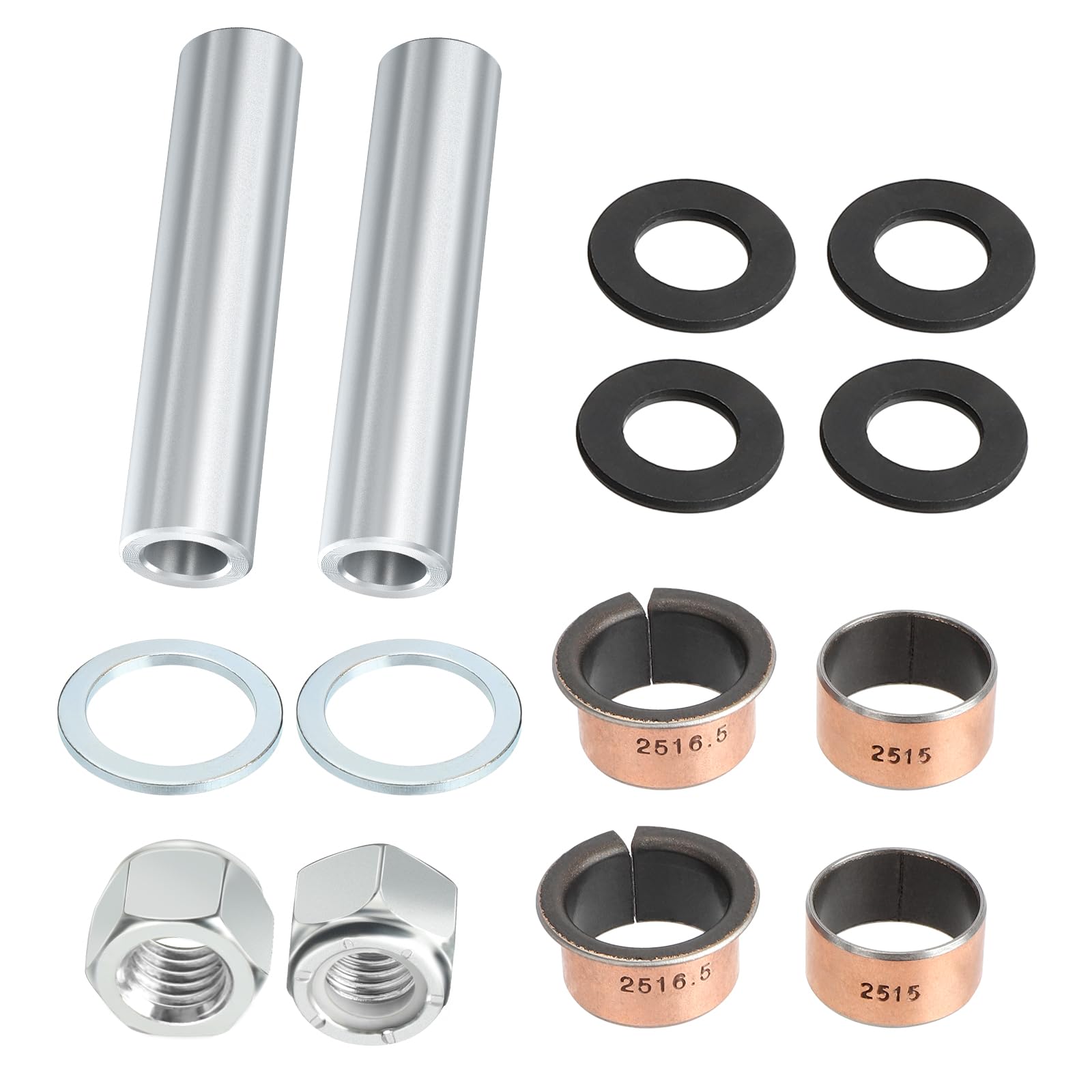 JAVIK spindle king pin tube kit front view for EZGO TXT/PDS, enhanced steering feel.
