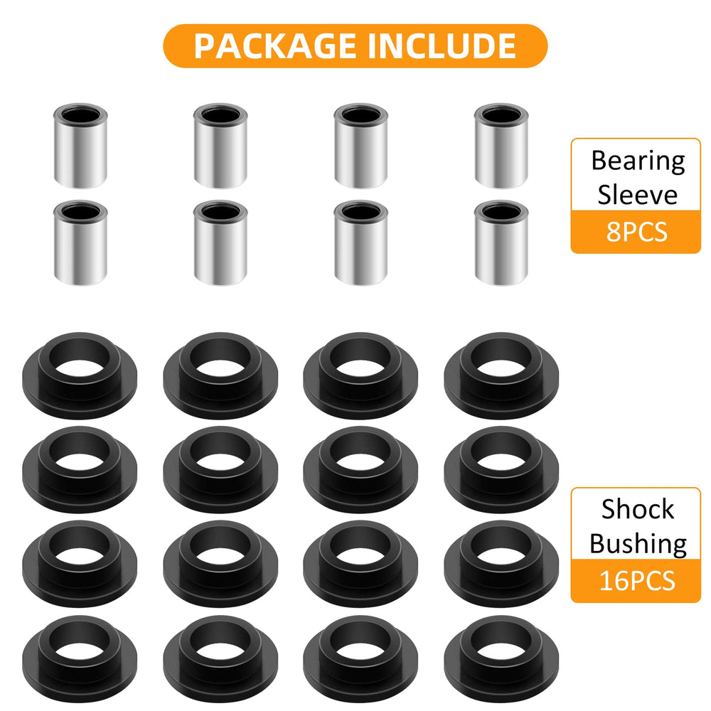 Close-up of JAVIK wear-resistant rubber bushings for suspension replacement