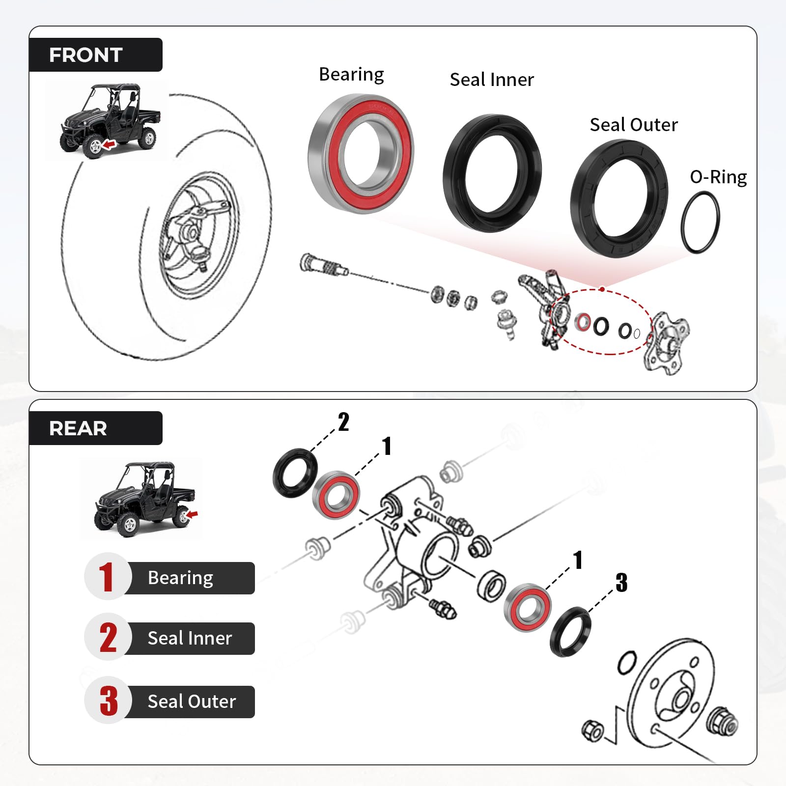 JAVIK Yamaha Rhino front seal outer ensures lasting protection against dirt and moisture