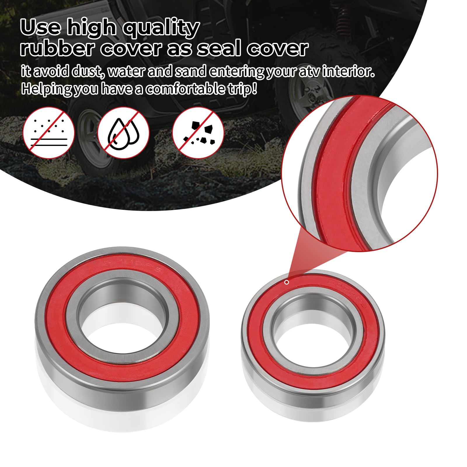 JAVIK Yamaha Rhino rear seal inner guards against contaminants for longer bearing life