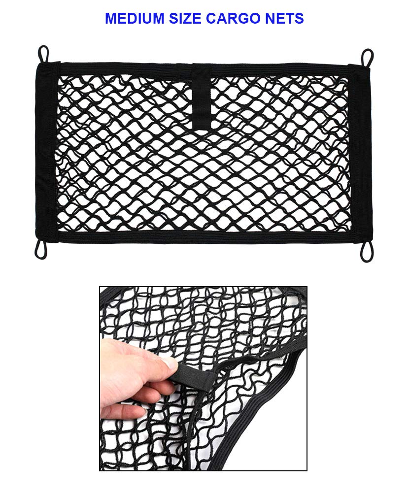 JAVOedge universal-fit cargo net installed in SUV or truck bed for flexible cargo management.