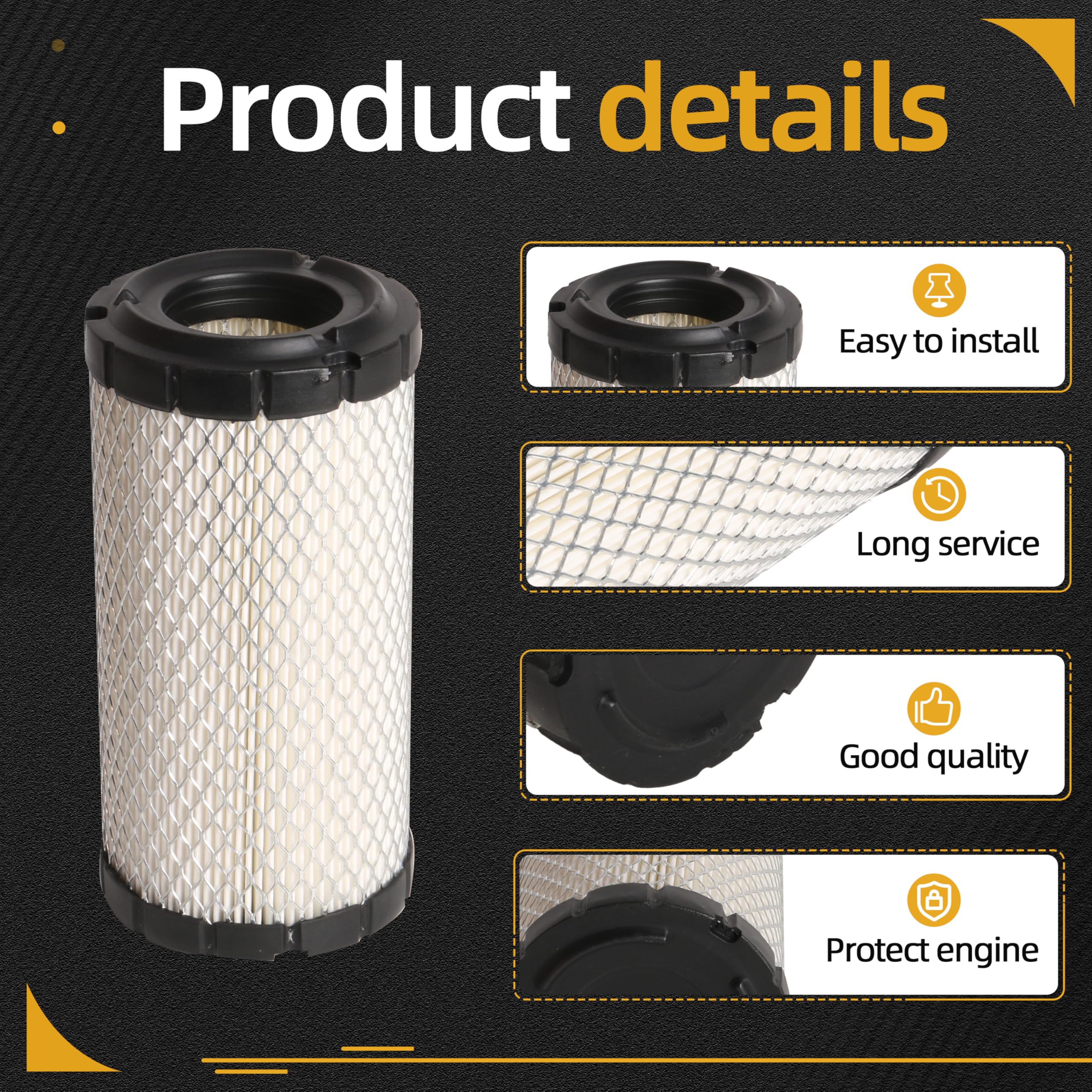 JAVOUKA 11013-1290 air filter for John Deere, helps maintain clean intake and steady performance.