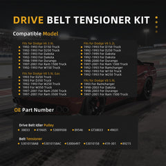Dodge Ram 2500/3500 setup featuring JAVOUKA tensioner and idler for durable performance
