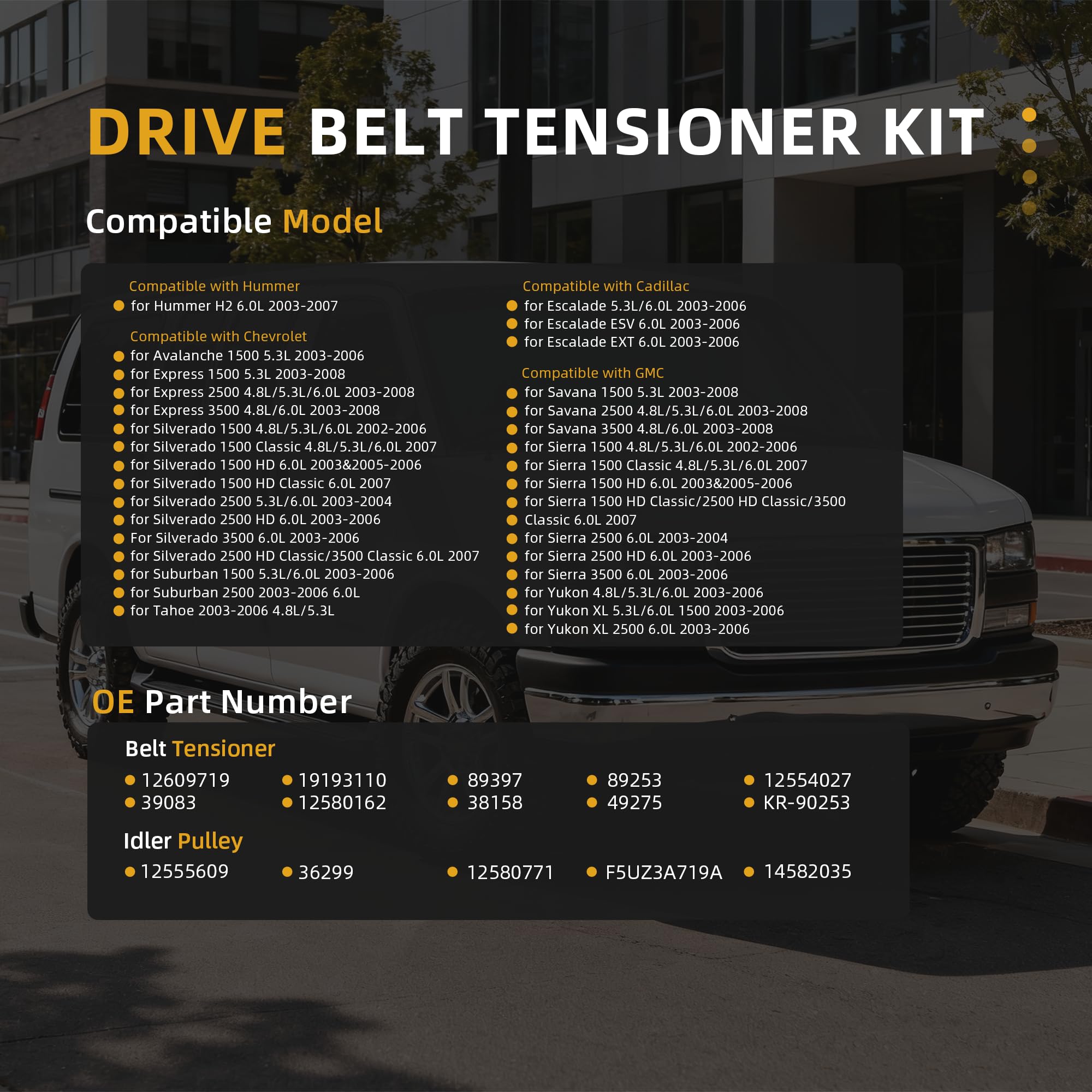 Javouka belt tensioner kit parts layout highlights hardware for a full drive system.