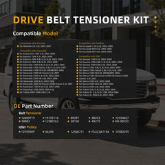 Javouka belt tensioner kit parts layout highlights hardware for a full drive system.