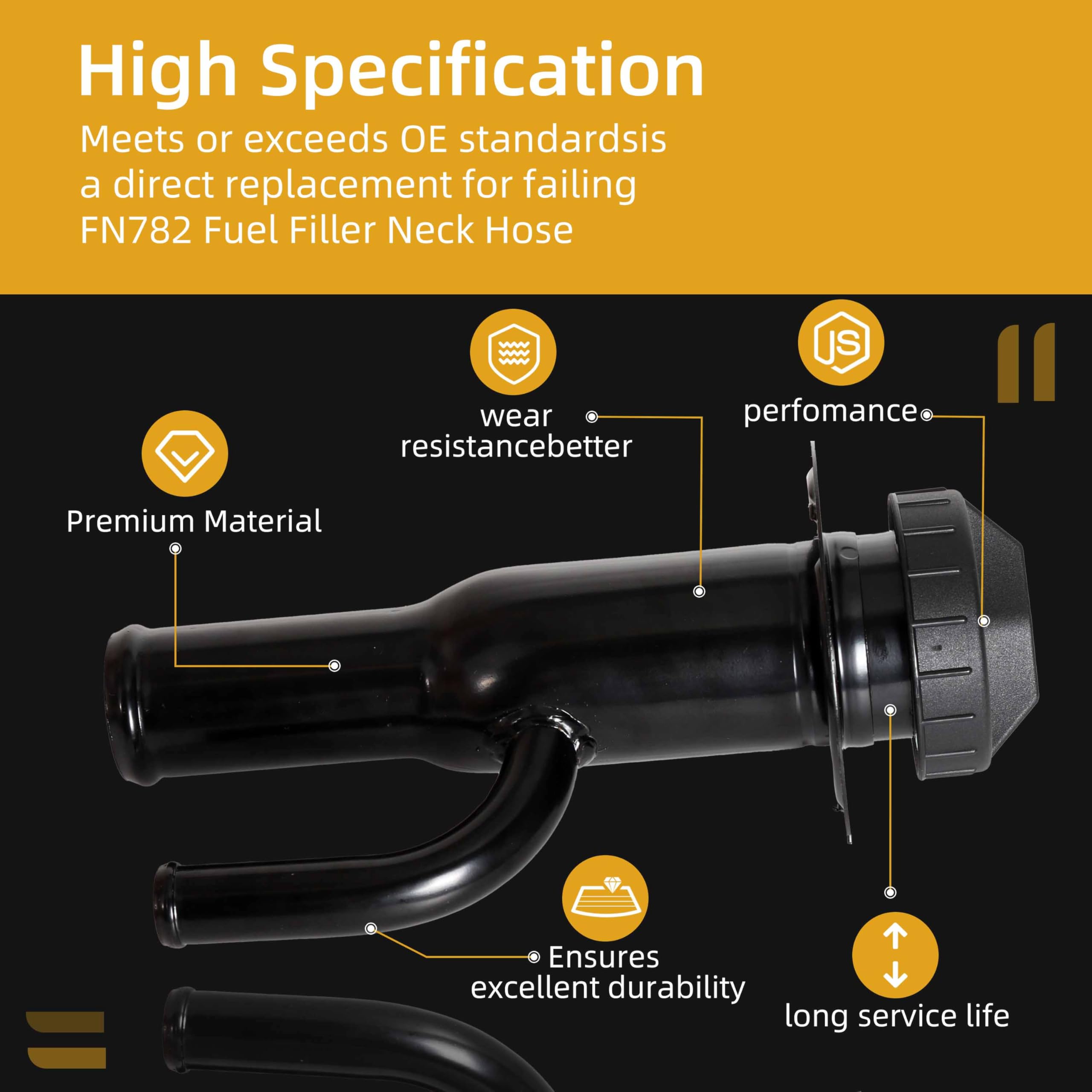 JAVOUKA FN782 Ford F-450 application highlights dependable diesel fuel neck.