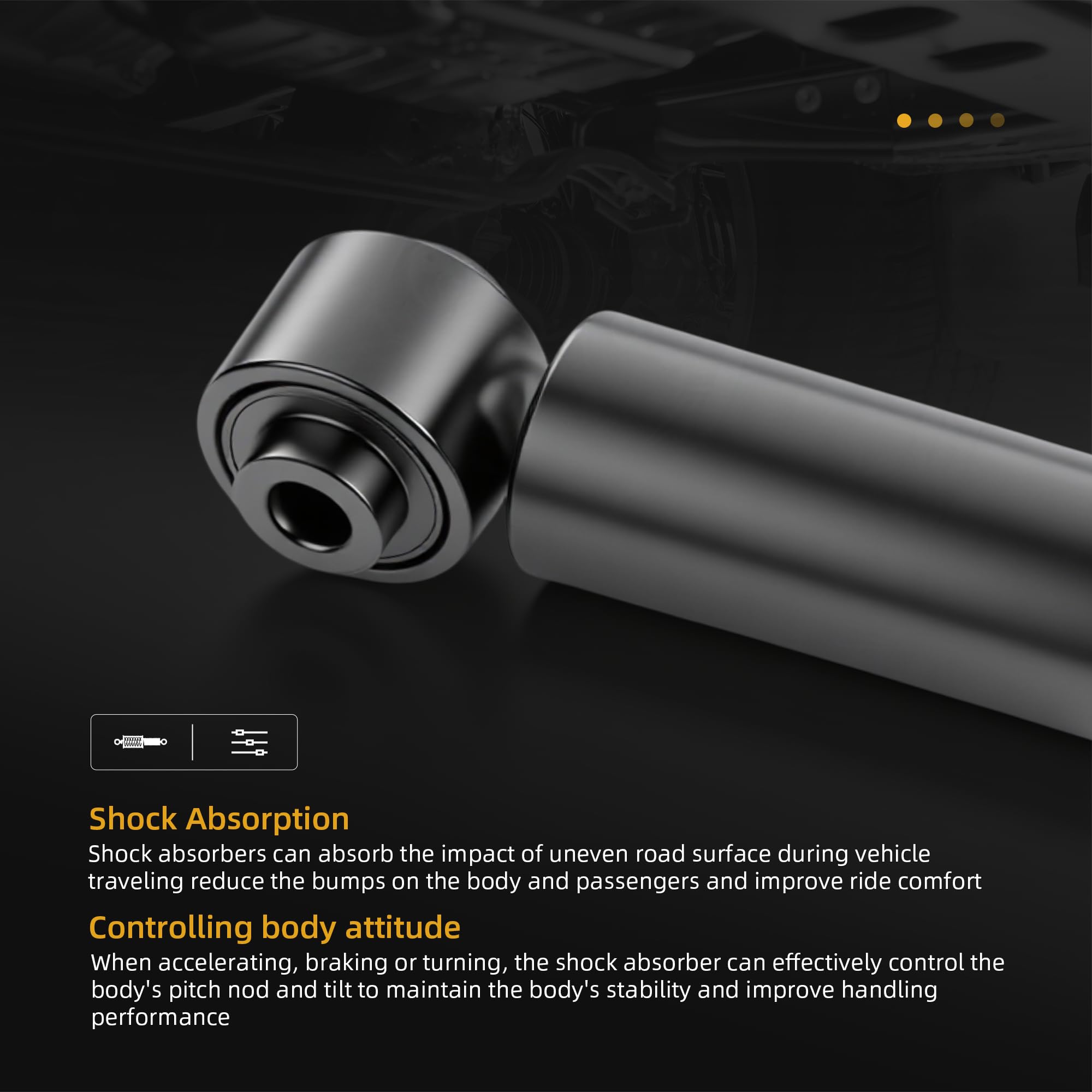 JAVOUKA rear shock absorbers RAV4 close-up with corrosion-resistant coating.