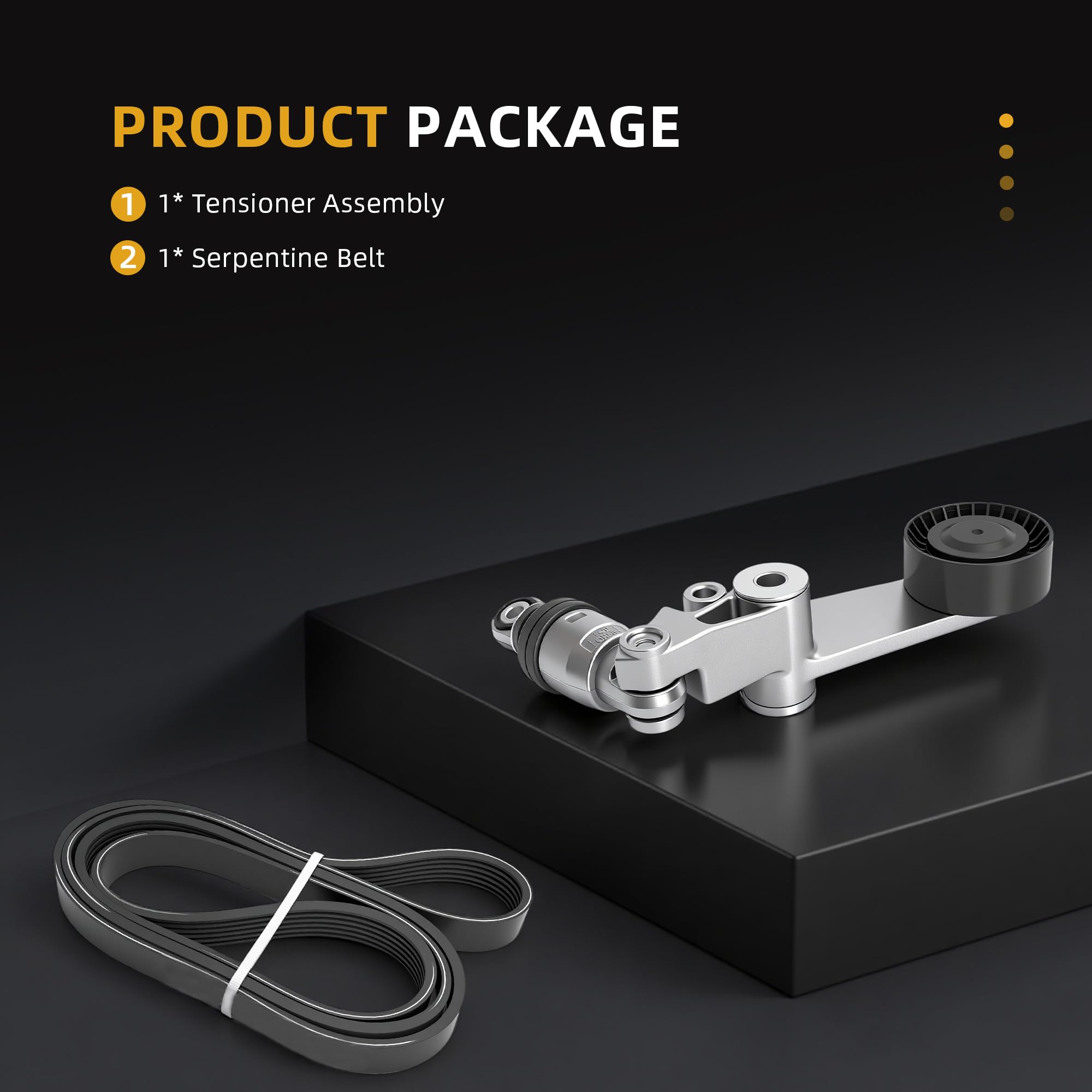 JAVOUKA serpentine belt tensioner kit installed on car demonstrates secure belt tension.