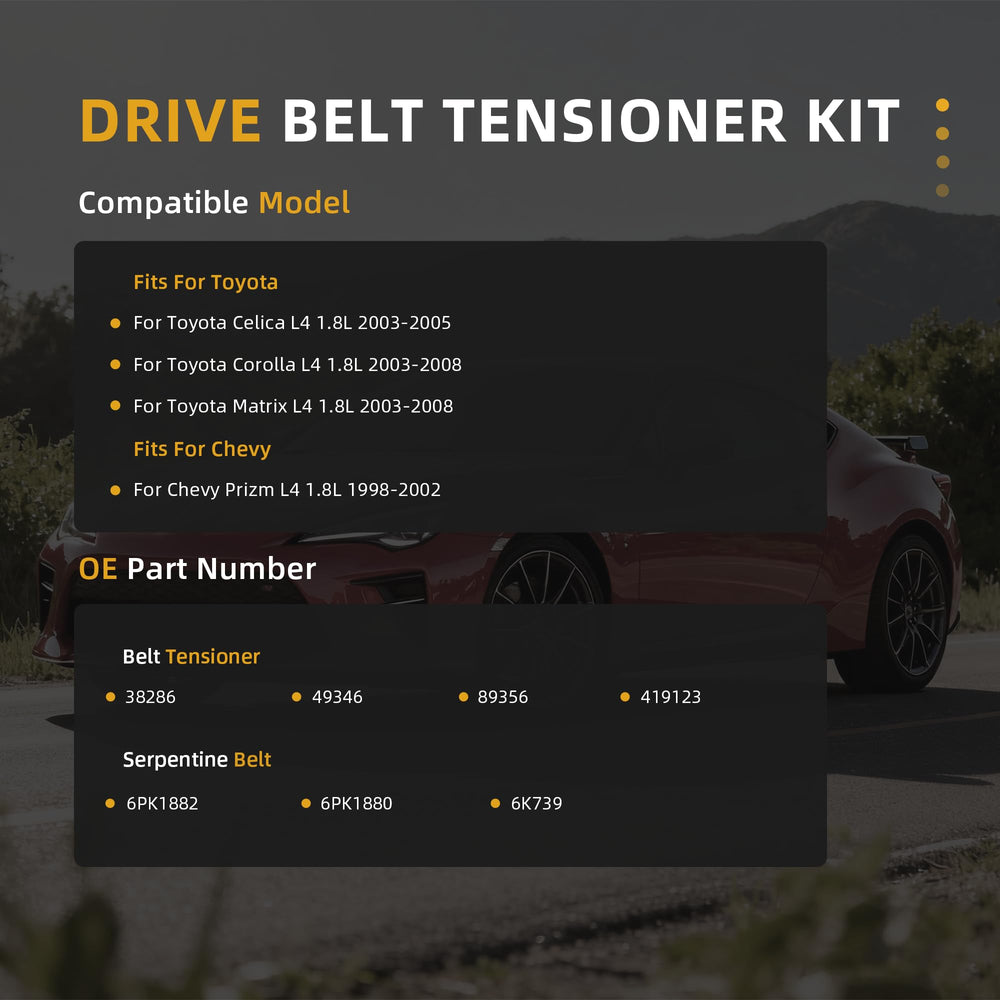 JAVOUKA serpentine belt tensioner kit packaging highlights included components.