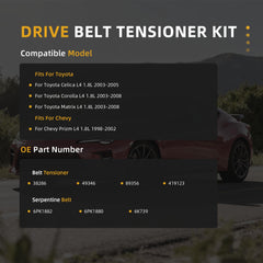 JAVOUKA serpentine belt tensioner kit packaging highlights included components.
